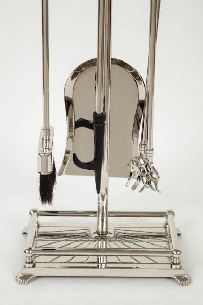 Polished Nickel Retriever Fire Tools