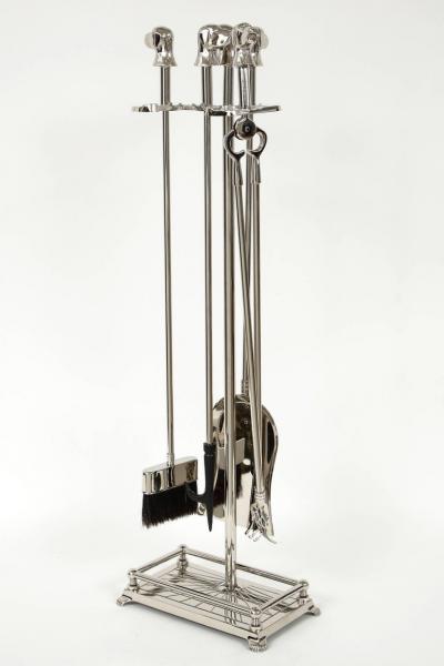 Polished Nickel Retriever Fire Tools