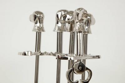 Polished Nickel Retriever Fire Tools