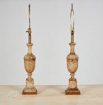 Polished Ochre Marble Lamps