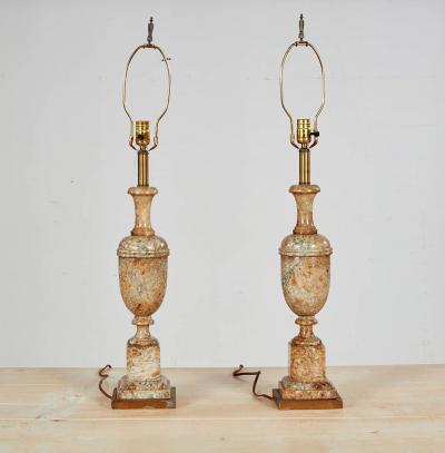 Polished Ochre Marble Lamps