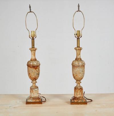 Polished Ochre Marble Lamps