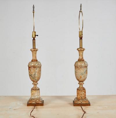Polished Ochre Marble Lamps