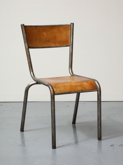 Polished Steel and Bentwood Chair France c 1940