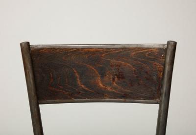 Polished Steel and Bentwood Chair France c 1940