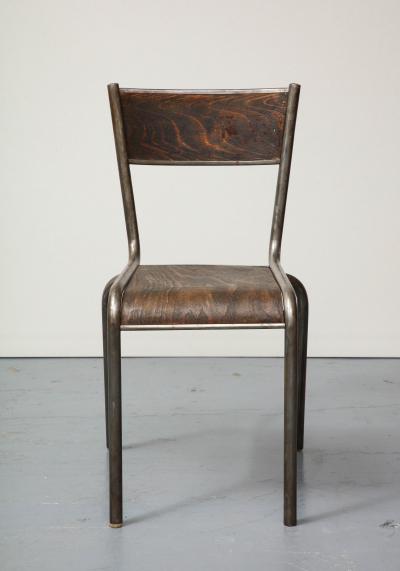 Polished Steel and Bentwood Chair France c 1940