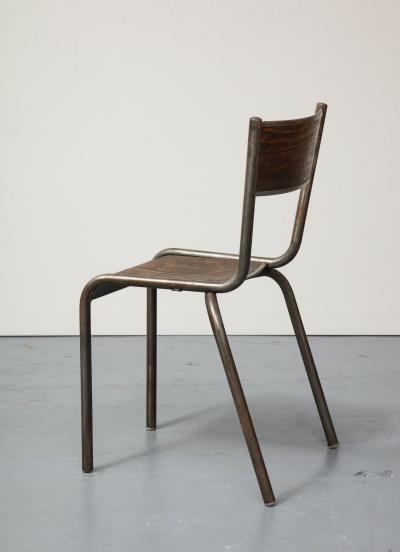 Polished Steel and Bentwood Chair France c 1940