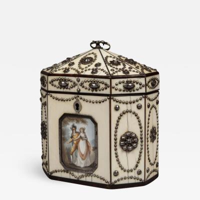 Polished Steel and Ivory Tea Caddy in the Russian Style of the Tula Workshops