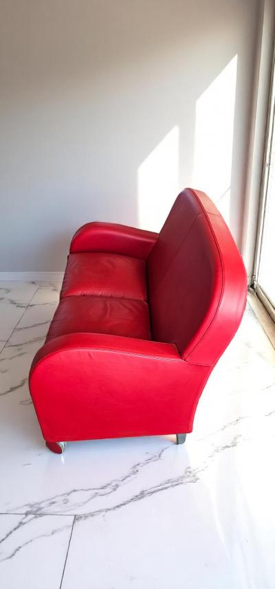 Poltrona Frau Italian Red Leather Sofa Daisy by Poltrona Frau Italy 2008