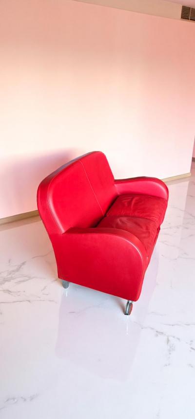 Poltrona Frau Italian Red Leather Sofa Daisy by Poltrona Frau Italy 2008