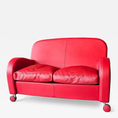 Poltrona Frau Italian Red Leather Sofa Daisy by Poltrona Frau Italy 2008