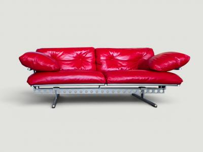 Poltrona Frau Poltrona Frau Ouverture Red Sofa designed by Pierluigi Cerri 2003