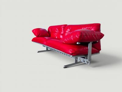 Poltrona Frau Poltrona Frau Ouverture Red Sofa designed by Pierluigi Cerri 2003