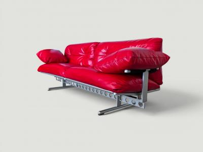 Poltrona Frau Poltrona Frau Ouverture Red Sofa designed by Pierluigi Cerri 2003