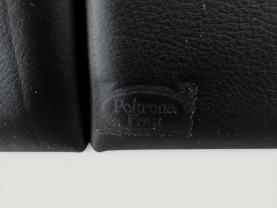 Poltrona Frau Poltrona Frau Quadra Black Leather Sectional Sofa by Studio Cerri 2005 Italy
