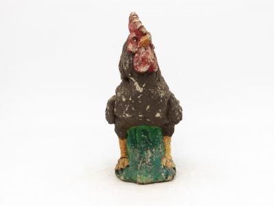 Polychrome Stone French Country Rooster Mid 20th Century