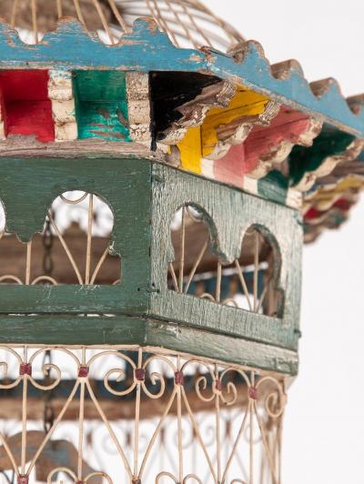 Polychrome Wire Birdcage French 20th Century