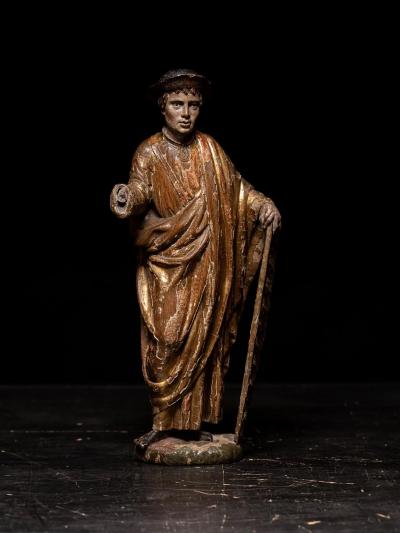 Polychromed Statue representing Sint Alexis of Edessa Flemish school Belgium