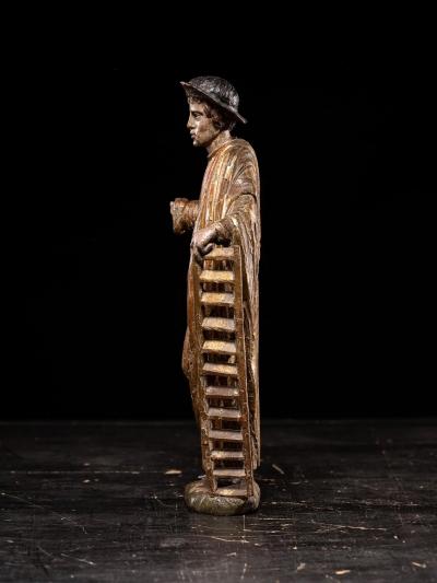 Polychromed Statue representing Sint Alexis of Edessa Flemish school Belgium