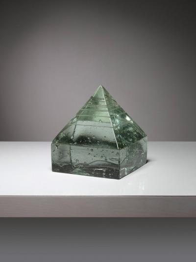 Pompeo Pianezzola Large Solid Glass Pyramid by Pompeo Pianezzola for Appiani