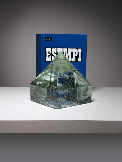 Pompeo Pianezzola Large Solid Glass Pyramid by Pompeo Pianezzola for Appiani
