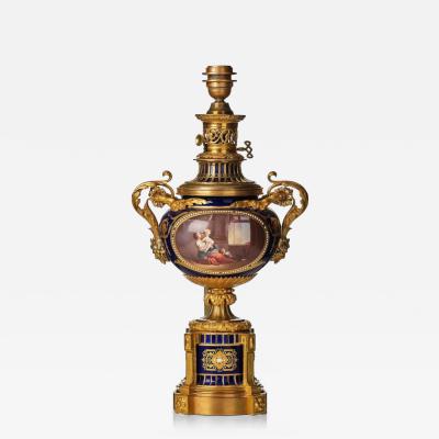 Porcelain And Gilt Bronze Lamp In The Sevres Style France Circa 1900