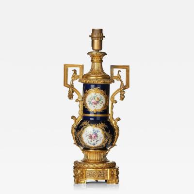 Porcelain And Gilt Bronze Table Lamp In The Style Of Sevres France Circa 1900