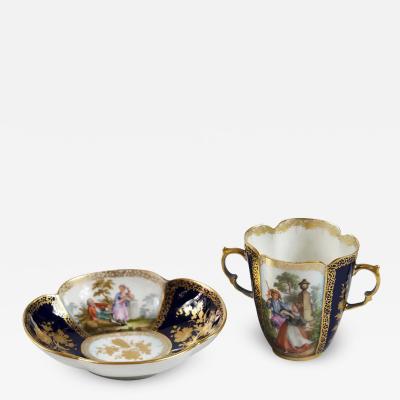 Porcelain Chocolate Cup with Saucer by Augustus Rex Helena Wolfsohn