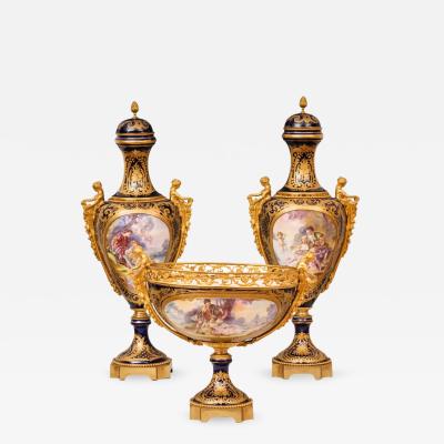 Porcelain Garniture Manufacture Nationale De Sevres France 1819