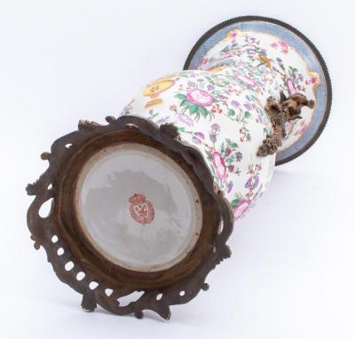 Porcelain Gilt Bronze Belle Epoque Style Pair Vase