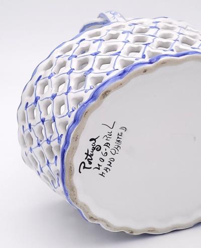 Porcelain Pierced Basket Portugal circa 1910