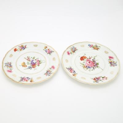 Porcelain Transfer Decorate Gilt Dinner Service Plate For 11 People
