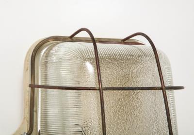 Porcelain and Metal Industrial Sconce Czechoslovakia c 1950