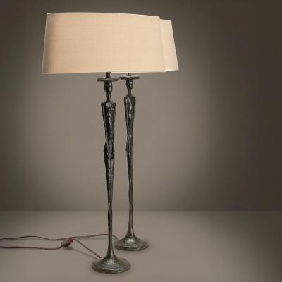 Porta Romana Giacometti Form Table Lamps with Bronze Finish by Porta Romana Pair