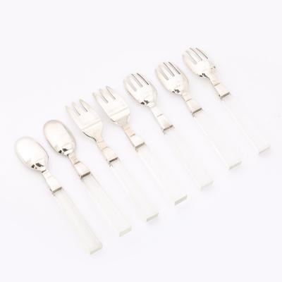 Porter Blanchard Set of 7 Mid Century Sterling Silver Lucite Flatware by Porter Blanchard