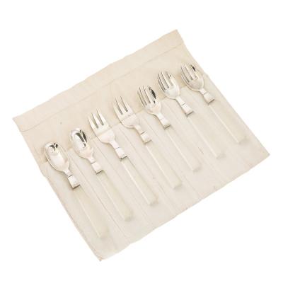 Porter Blanchard Set of 7 Mid Century Sterling Silver Lucite Flatware by Porter Blanchard