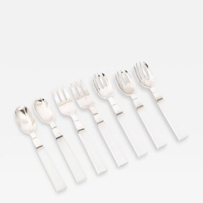 Porter Blanchard Set of 7 Mid Century Sterling Silver Lucite Flatware by Porter Blanchard