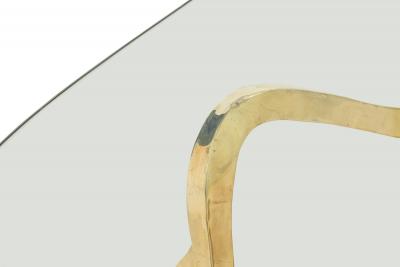 Porto Organic Loop Design Polished Bronze and Glass Coffee Tables by Newel Mod