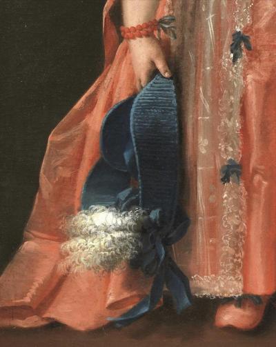 Portrait Of A Child And Swaddled Infant With A Dog