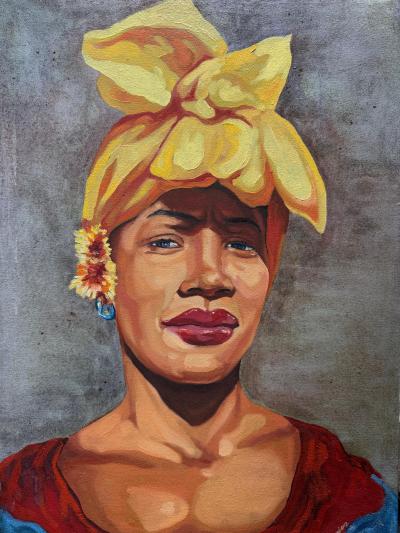 Portrait Painting of West Indies Woman by Lenier