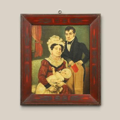 Portrait of Husband and Wife with Baby