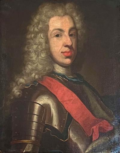 Portrait of Louis George Margrave of Baden Baden Oil on Canvas Circa 1725