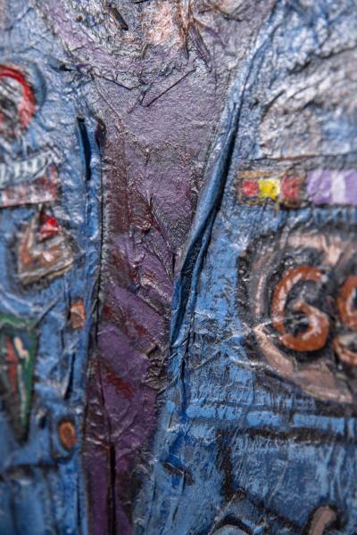 Portrait of a Black Panther Activist by N Correa Oil and Mixed Media 1969