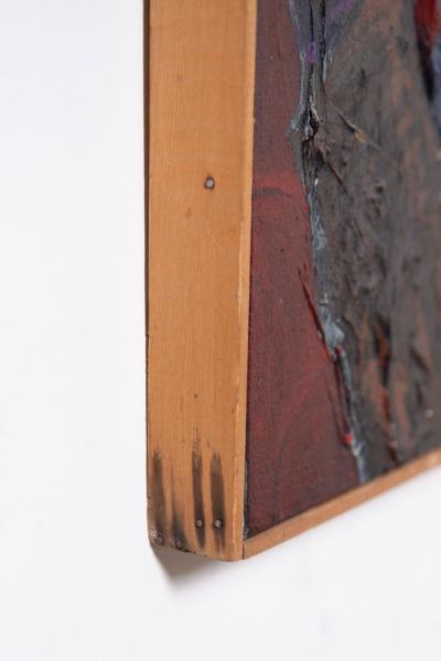 Portrait of a Black Panther Activist by N Correa Oil and Mixed Media 1969