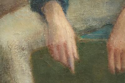 Portrait of a Sitting Man Oil and Tempera Paint on Canvas Belgium 1964