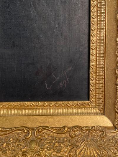 Portrait signed E Lundgren 1895 Sweden