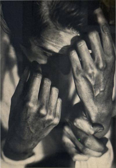 Portrait with Hands Vintage Heliogravure by Germaine Krull