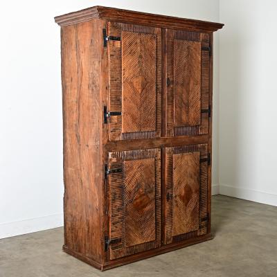 Portuguese 18th Century Carved Solid Chestnut Cabinet