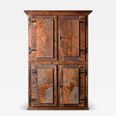 Portuguese 18th Century Carved Solid Chestnut Cabinet