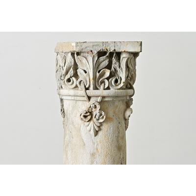 Portuguese 18th Century Carved Stone Column
